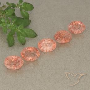 Pedras preciosas de Pedra do Sol pêssego laranja natural de 4.49 ct, oval, Translúcido