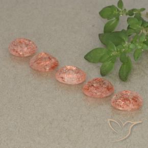 Pedras preciosas de Pedra do Sol pêssego laranja natural de 4.49 ct, oval, Translúcido
