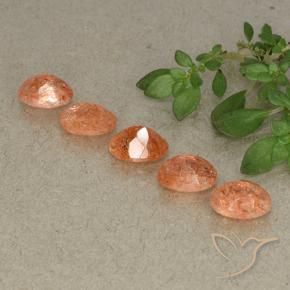 Pedras preciosas de Pedra do Sol Laranja Médio natural de 4.31 ct, oval, Translúcido