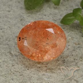 Pedra do Sol Laranja Médio Natural 4.42ct, oval, Translúcido