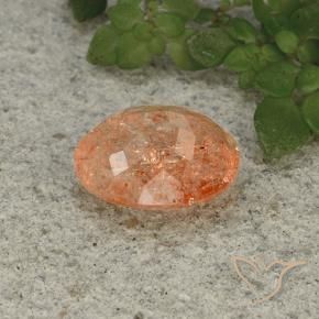 Pedra do Sol laranja avermelhado Natural 4.28ct, oval, Translúcido
