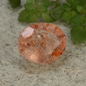 Pedra do Sol Toranja Laranja Natural 4.14ct, oval, Translúcido