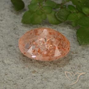Pedra do Sol Toranja Laranja Natural 4.14ct, oval, Translúcido