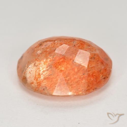 Pedra do sol laranja natural 4,51ct, corte oval, translúcido