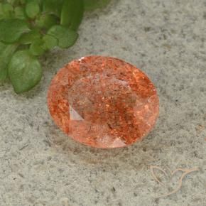 Pedra do Sol Laranja Médio Natural 3.62ct, oval, Translúcido