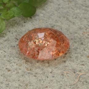 Pedra do Sol Laranja Médio Natural 3.62ct, oval, Translúcido