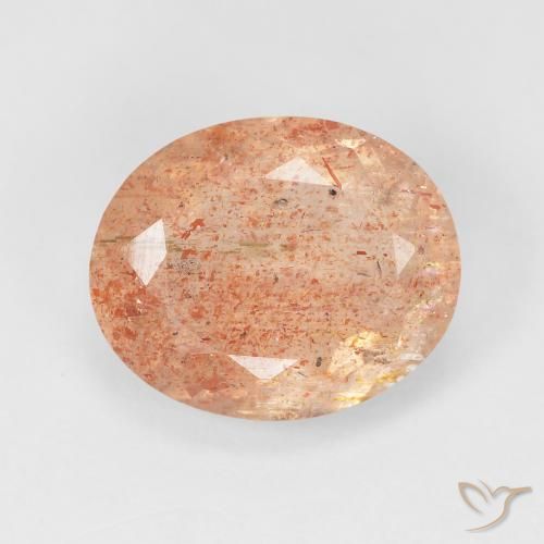4.69ct Natural Medium Light-Orange Pedra do Sol, oval, Translúcido
