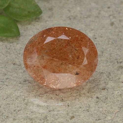4.34ct Natural laranja avermelhado Pedra do Sol, oval, Translúcido