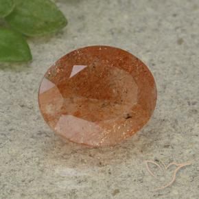 Pedra do Sol laranja avermelhado Natural 4.34ct, oval, Translúcido