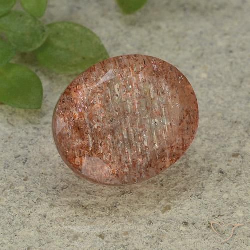 Pedra do Sol Laranja Médio Natural 5.46ct, oval, Translúcido