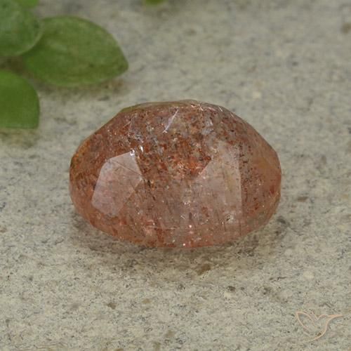 Pedra do Sol Laranja Médio Natural 5.46ct, oval, Translúcido