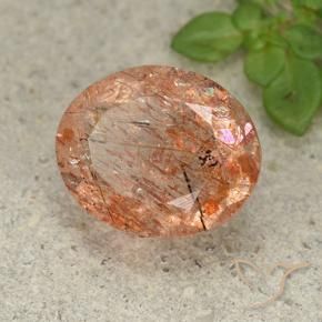 Pedra do Sol laranja avermelhado Natural 4.60ct, oval, Translúcido