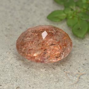 Pedra do Sol laranja avermelhado Natural 4.60ct, oval, Translúcido