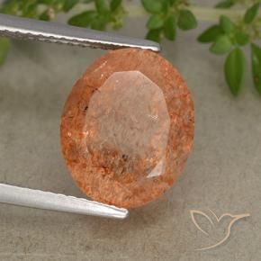 Pedra do Sol Laranja Médio Natural 4.72ct, oval, Translúcido