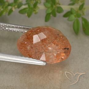 Pedra do Sol Laranja Médio Natural 4.72ct, oval, Translúcido