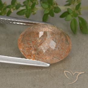 Pedra do Sol Laranja claro Natural 4.83ct, oval, Translúcido