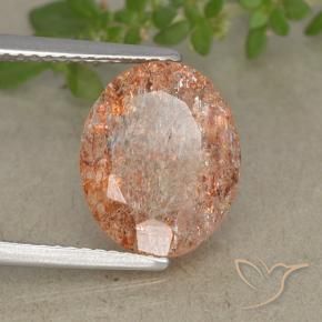 Pedra do Sol gengibre laranja Natural 3.73ct, oval, Translúcido