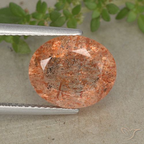 4.87ct Natural Laranja Médio-Claro Pedra do Sol, oval, Translúcido