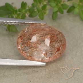 Pedra do Sol Laranja Médio-Claro Natural 4.87ct, oval, Translúcido