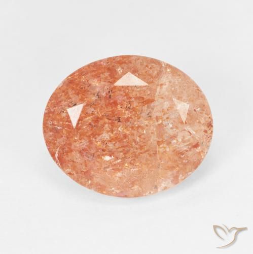 4.38ct Natural Medium Light-Orange Pedra do Sol, oval, Translúcido