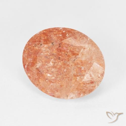 Pedra do Sol Medium Light-Orange Natural 4.38ct, oval, Translúcido