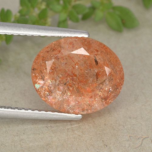 4.29ct Natural Toranja Laranja Pedra do Sol, oval, Translúcido
