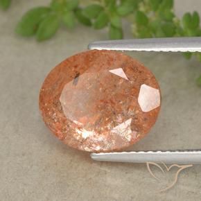 Pedra do Sol Toranja Laranja Natural 4.29ct, oval, Translúcido