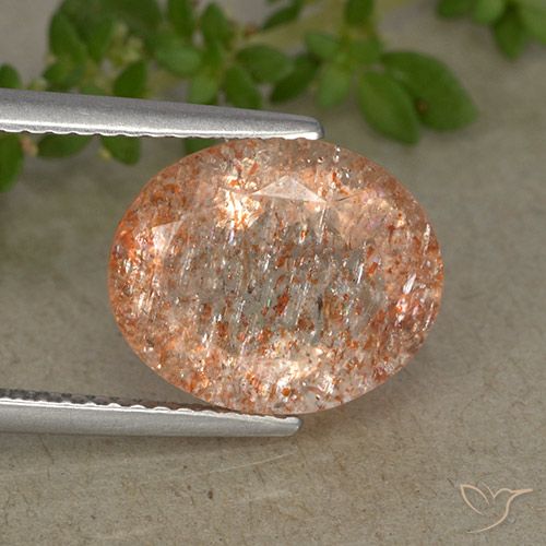 Pedra do sol laranja natural 4,37ct, corte oval, translúcido
