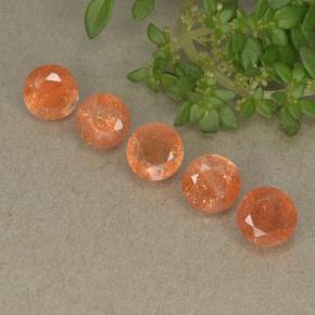 Pedras preciosas de pedra do sol laranja natural de 2,73 ct, corte redondo, translúcido