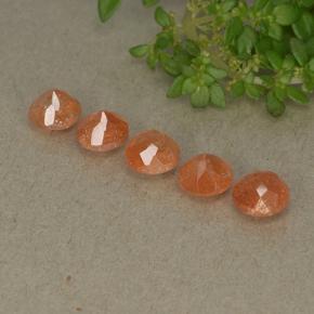 Pedras preciosas de pedra do sol laranja natural de 2,73 ct, corte redondo, translúcido