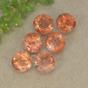Pedras preciosas de pedra do sol laranja natural de 3,33 ct, corte redondo, translúcido