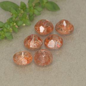 Pedras preciosas de pedra do sol laranja natural de 3,33 ct, corte redondo, translúcido