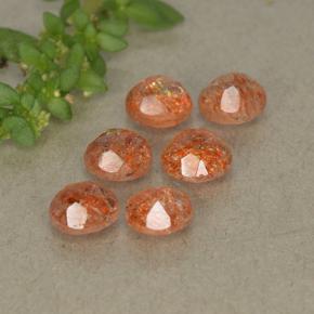 Pedras preciosas de pedra do sol laranja natural de 2,82 ct, corte redondo, translúcido