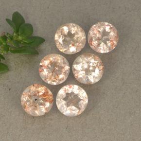 Pedras preciosas de pedra do sol laranja natural de 2,99 ct, corte redondo, translúcido