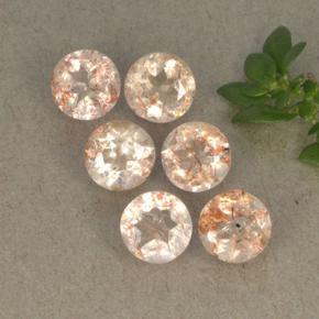 Pedras preciosas de pedra do sol laranja natural de 2,99 ct, corte redondo, translúcido
