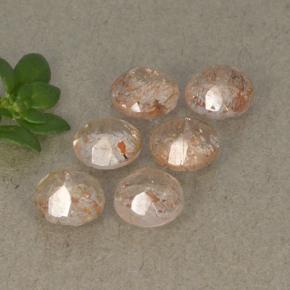 Pedras preciosas de pedra do sol laranja natural de 2,99 ct, corte redondo, translúcido