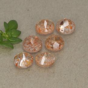 Pedras preciosas de pedra do sol laranja natural de 3,21 ct, corte redondo, translúcido