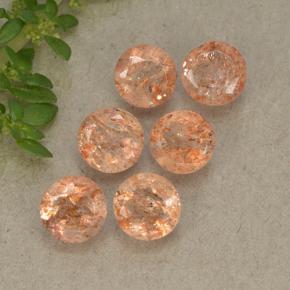 Pedras preciosas de pedra do sol laranja natural de 3,32 ct, corte redondo, translúcido