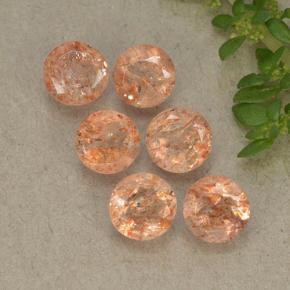 Pedras preciosas de pedra do sol laranja natural de 3,32 ct, corte redondo, translúcido