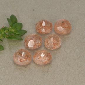 Pedras preciosas de pedra do sol laranja natural de 3,32 ct, corte redondo, translúcido
