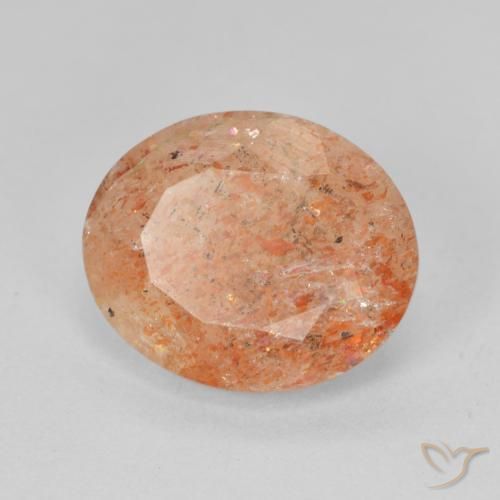 4.02ct Natural laranja avermelhado Pedra do Sol, oval, Translúcido