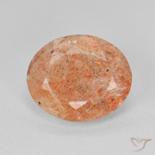 Pedra do Sol laranja avermelhado Natural 4.02ct, oval, Translúcido