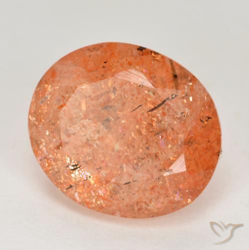 Pedra do Sol laranja avermelhado Natural 5.10ct, oval, Translúcido