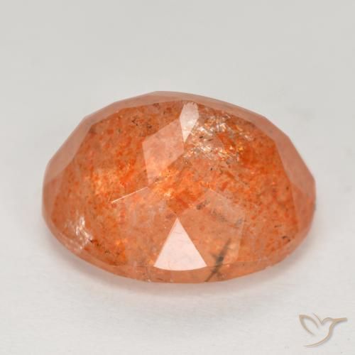 Pedra do Sol laranja avermelhado Natural 5.10ct, oval, Translúcido