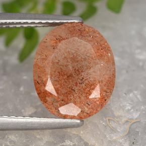 Pedra do Sol Laranja Médio Natural 4.27ct, oval, Translúcido