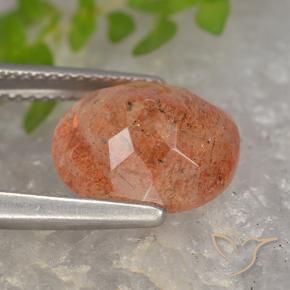 Pedra do Sol Laranja Médio Natural 4.27ct, oval, Translúcido