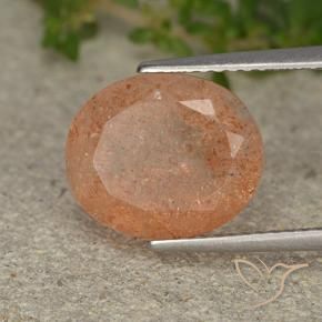 Pedra do Sol Laranja Tigre Claro Natural 4.64ct, oval, Translúcido