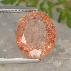 Pedra do Sol Laranja Médio-Claro Natural 4.73ct, oval, Translúcido
