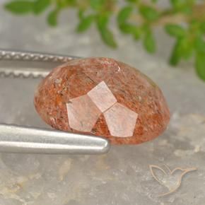 Pedra do Sol Laranja Médio-Claro Natural 4.73ct, oval, Translúcido