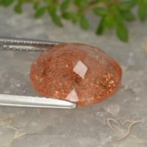 Pedra do Sol Toranja Laranja Natural 4.34ct, oval, Translúcido